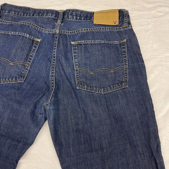 American Eagle Jeans Mens 32x32 Blue Denim Original Straight Casual - Picture 4 of 10